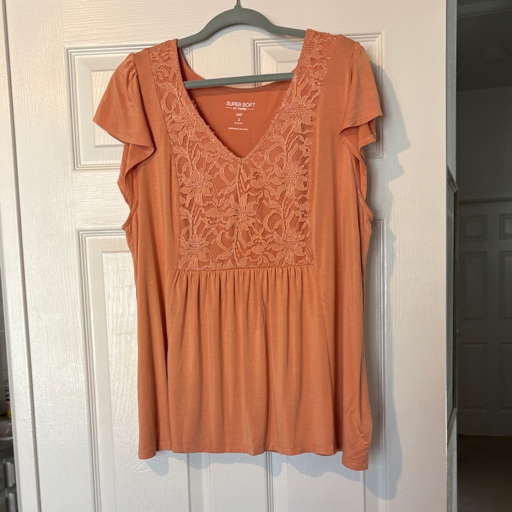 Torrid Women's Terracotta Lace Blouse